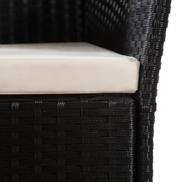 vidaXL havestole med hynder 2 stk. polyrattan sort