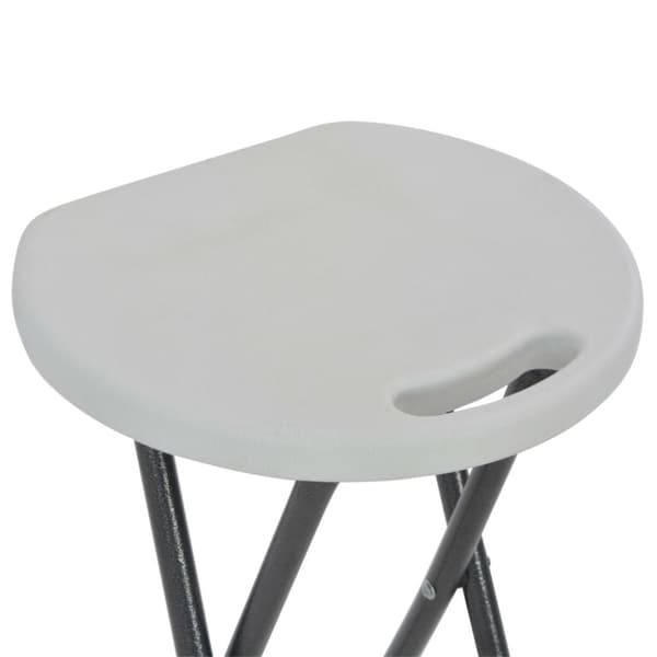 vidaXL Kokoontaitettavat baarijakkarat 2 kpl HDPE ja teräs valkoinen