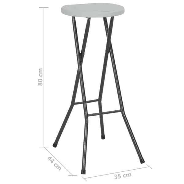 vidaXL Kokoontaitettavat baarijakkarat 2 kpl HDPE ja teräs valkoinen