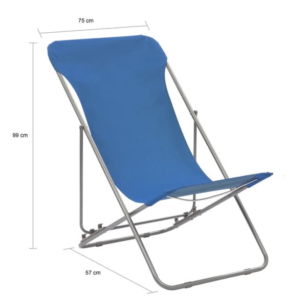 vidaXL foldbare strandstole 2 stk. stål og oxfordstof blå