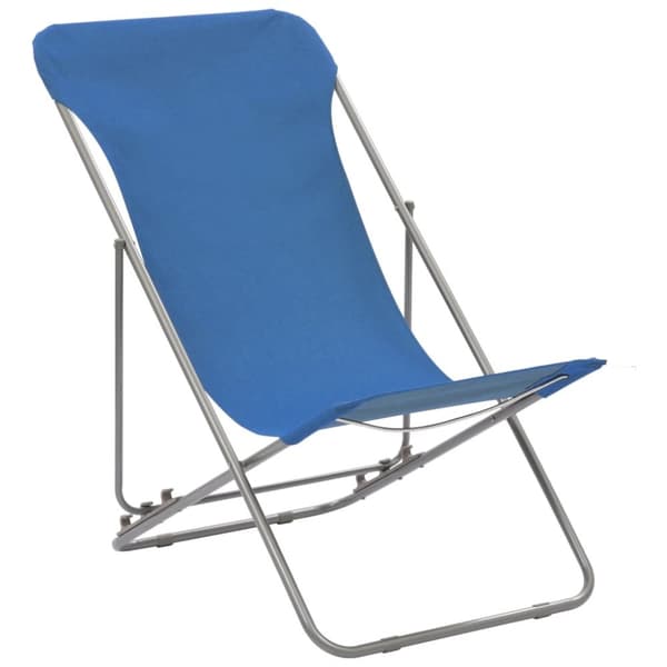 vidaXL foldbare strandstole 2 stk. stål og oxfordstof blå
