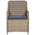 Miniatyrbillede 3 af 8: vidaXL havestole med hynder 2 stk. polyrattan brun