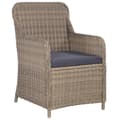 Miniatyrbillede 2 af 8: vidaXL havestole med hynder 2 stk. polyrattan brun