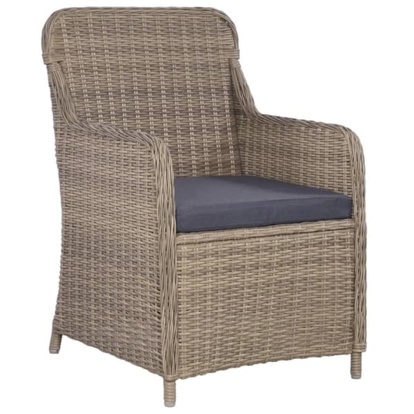 vidaXL havestole med hynder 2 stk. polyrattan brun