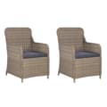 Miniatyrbillede 1 af 8: vidaXL havestole med hynder 2 stk. polyrattan brun