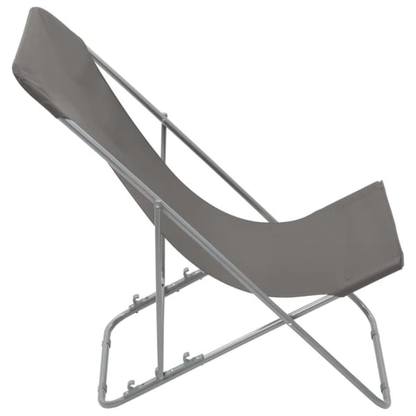 vidaXL foldbare strandstole 2 stk. stål og oxfordstof grå