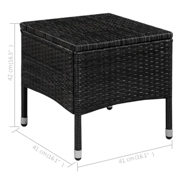 vidaXL havestol og skammel med hynde polyrattan sort