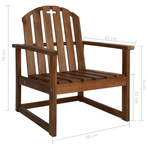 vidaXL Hagestoler 2 stk heltre akasie
