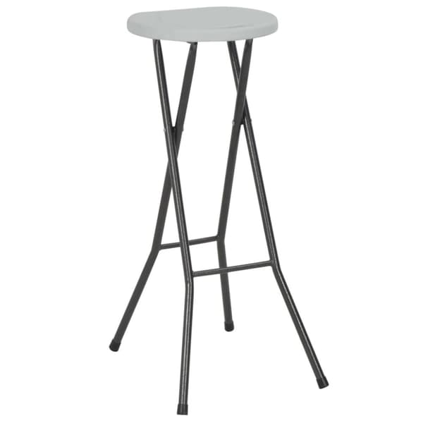 vidaXL Hopfällbara barstolar 2 st HDPE och stål vit