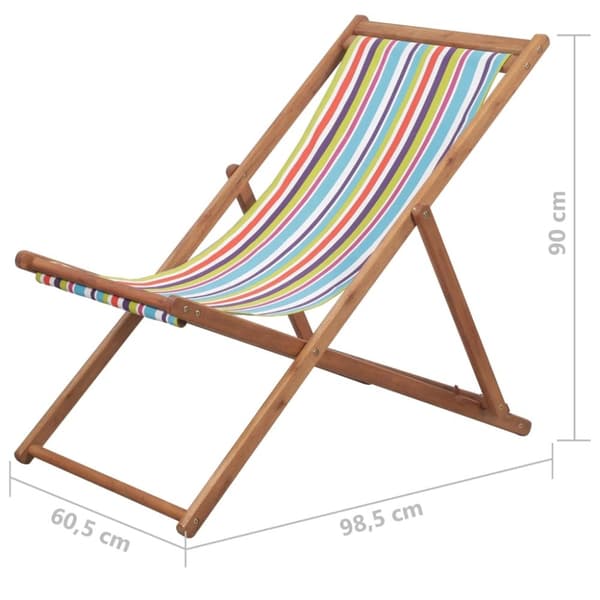 vidaXL Hopfällbar strandstol tyg och träram flerfärgad