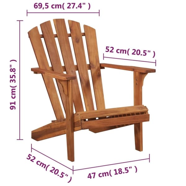 vidaXL Adirondackstol massivt akaciaträ
