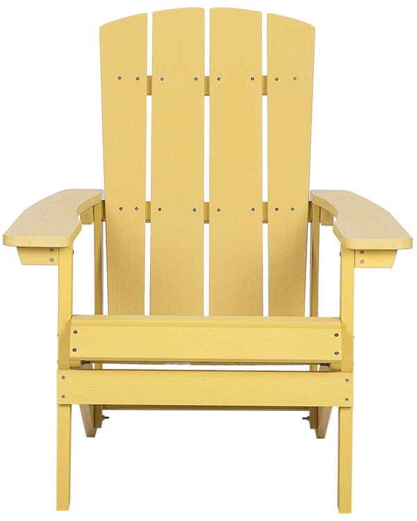 Dækstol Gul Plastik og Rustfrit Stål 88 x 88 x 75 cm Have Tilbehør til Altan Terrasse Indretning med Armlæn Skandinavisk Udendørs Retro Stil