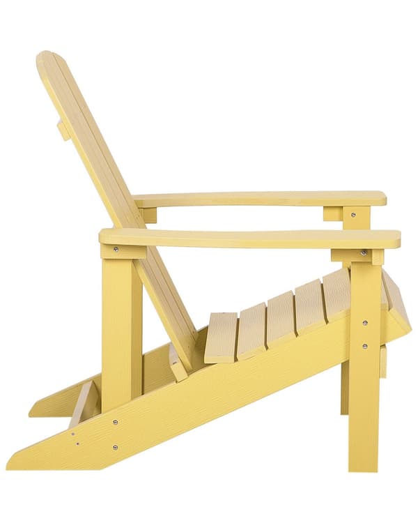 Dækstol Gul Plastik og Rustfrit Stål 88 x 88 x 75 cm Have Tilbehør til Altan Terrasse Indretning med Armlæn Skandinavisk Udendørs Retro Stil
