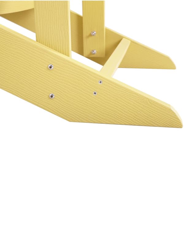 Dækstol Gul Plastik og Rustfrit Stål 88 x 88 x 75 cm Have Tilbehør til Altan Terrasse Indretning med Armlæn Skandinavisk Udendørs Retro Stil