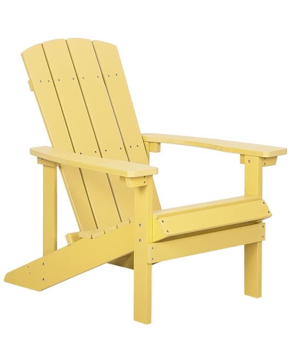 Dækstol Gul Plastik og Rustfrit Stål 88 x 88 x 75 cm Have Tilbehør til Altan Terrasse Indretning med Armlæn Skandinavisk Udendørs Retro Stil