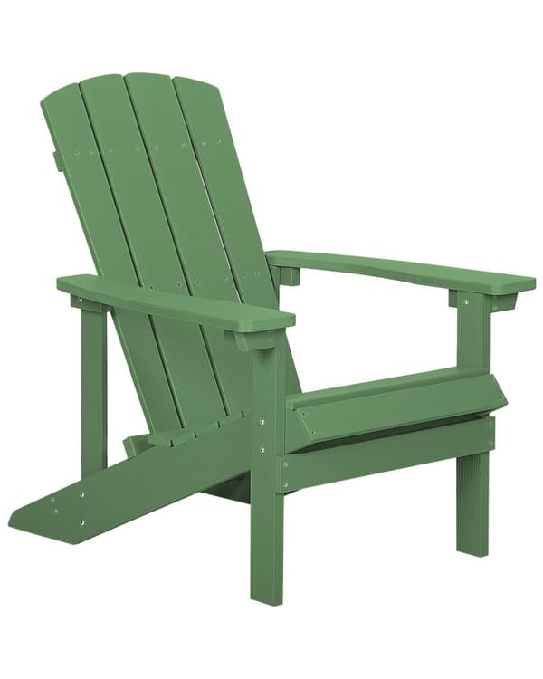 Dækstol Grøn Plastik og Rustfrit Stål 88 x 88 x 75 cm Have Tilbehør til Altan Terrasse Indretning med Armlæn Skandinavisk Udendørs Retro Stil