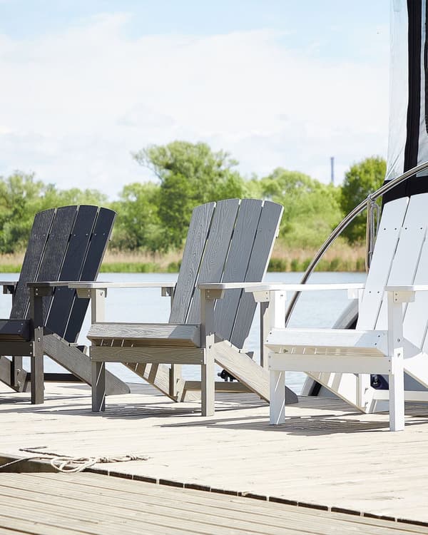 Dækstol Mørkegrå Plastik Rustfrit Stål 88 x 88 x 75 cm Have Tilbehør til Altan Terrasse Indretning med Armlæn Skandinavisk Udendørs Retro Stil