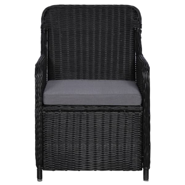 vidaXL udendørsstole med hynder 2 stk. polyrattan sort