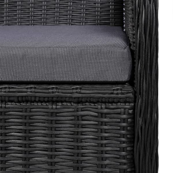 vidaXL udendørsstole med hynder 2 stk. polyrattan sort