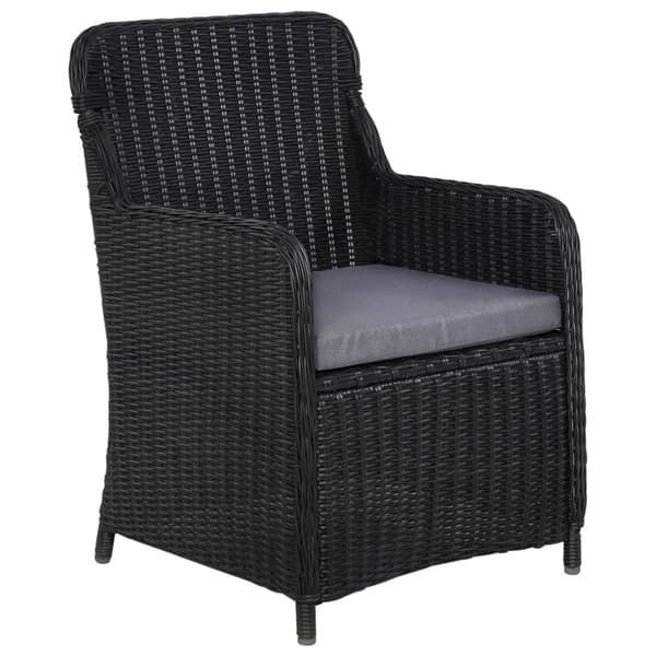 vidaXL udendørsstole med hynder 2 stk. polyrattan sort