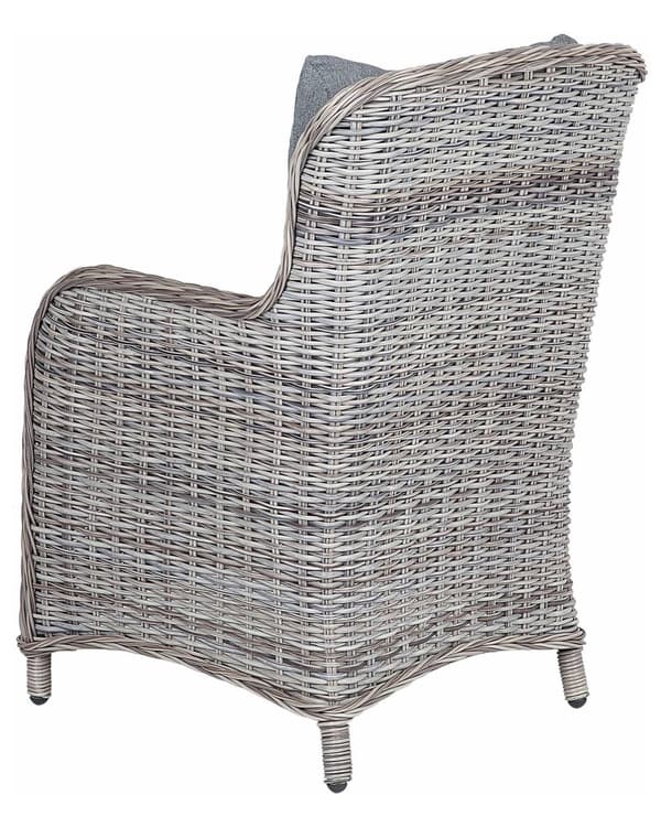 Sæt med 2 Grå Rattan Lænestole med Udendørs Havehynder Have Uderum Moderne Stil