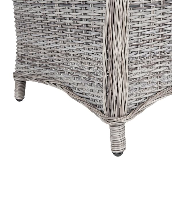 Sæt med 2 Grå Rattan Lænestole med Udendørs Havehynder Have Uderum Moderne Stil