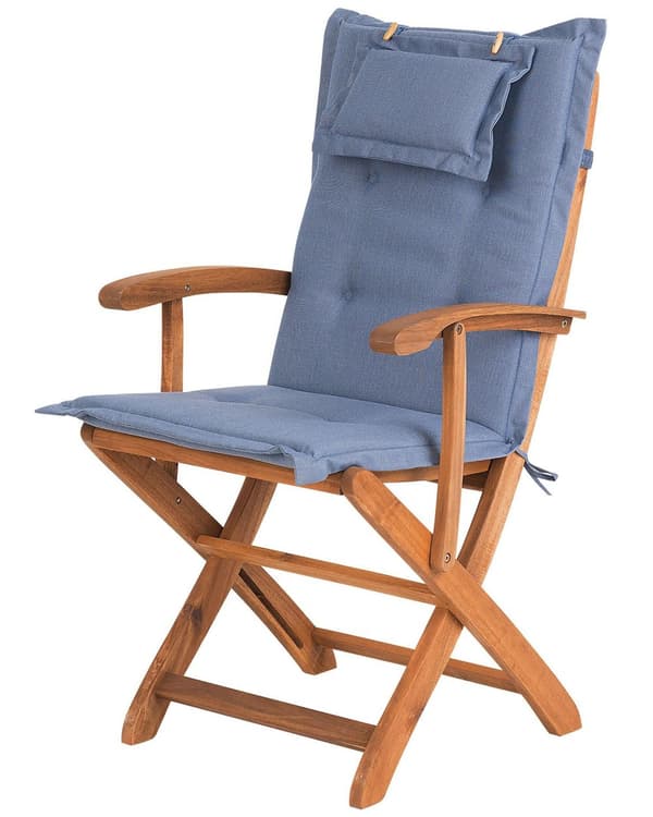 Havestole Lyst Akacietræ Sæt 2 stk Udendørs Sammenklappelige Klapstole Foldbar Træstole Rustikt Design Hynder til Terrasse Have Retro