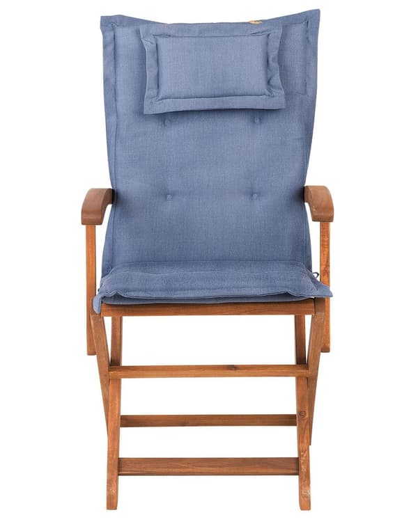 Havestole Lyst Akacietræ Sæt 2 stk Udendørs Sammenklappelige Klapstole Foldbar Træstole Rustikt Design Hynder til Terrasse Have Retro