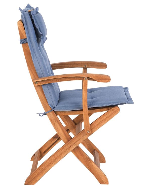 Havestole Lyst Akacietræ Sæt 2 stk Udendørs Sammenklappelige Klapstole Foldbar Træstole Rustikt Design Hynder til Terrasse Have Retro