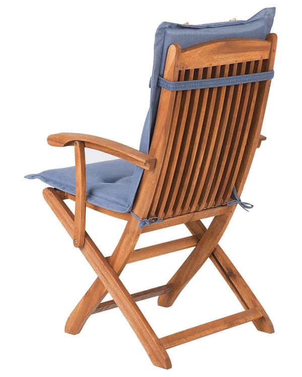 Havestole Lyst Akacietræ Sæt 2 stk Udendørs Sammenklappelige Klapstole Foldbar Træstole Rustikt Design Hynder til Terrasse Have Retro