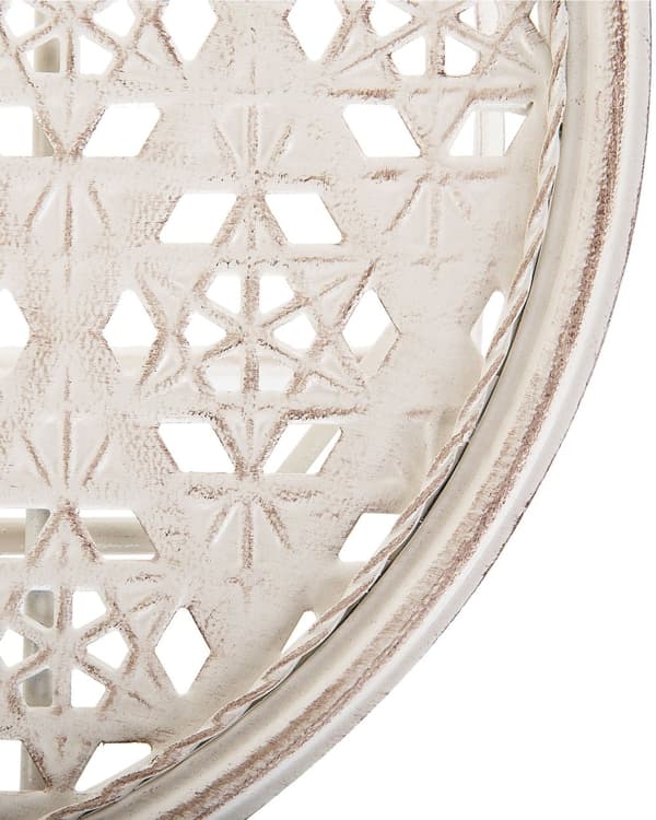 Trädgårdsstol 2 st Beige Metall Chic Elegant Utomhus