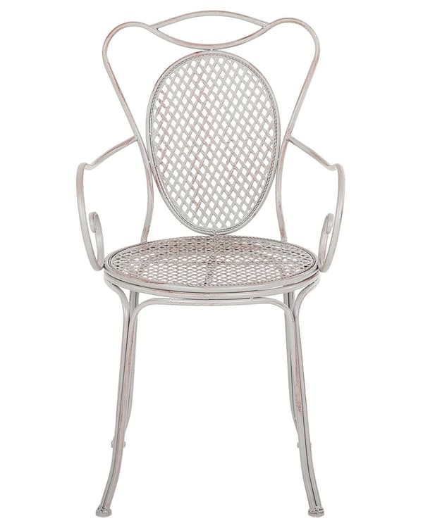 Havestole Grå Jern Sæt af 2 Franske Cafestole til Udendørs Provencalsk Stil Altan Stole