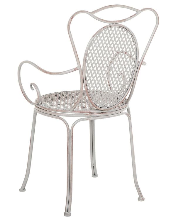Havestole Grå Jern Sæt af 2 Franske Cafestole til Udendørs Provencalsk Stil Altan Stole