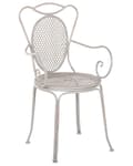 Miniatyrbillede 7 af 10: Havestole Grå Jern Sæt af 2 Franske Cafestole til Udendørs Provencalsk Stil Altan Stole