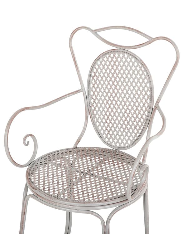 Havestole Grå Jern Sæt af 2 Franske Cafestole til Udendørs Provencalsk Stil Altan Stole
