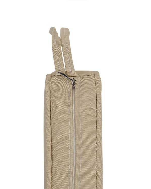 Sæt med 4 Brune Aluminiums Havestole med Beige Vintage Hynder