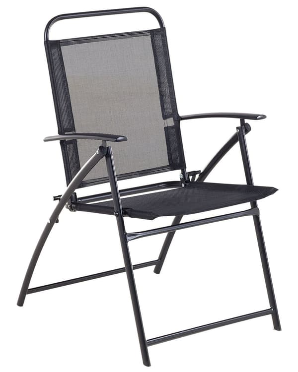 Puutarhatuoli musta 48 x 90 x 66 cm teräs polyesteri 6 kpl kokoontaitettava