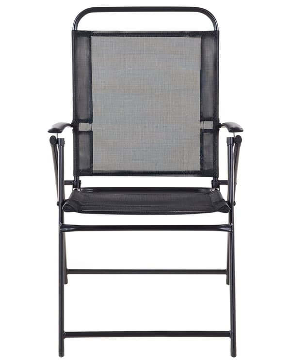 Puutarhatuoli musta 48 x 90 x 66 cm teräs polyesteri 6 kpl kokoontaitettava