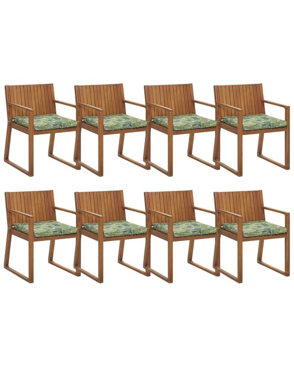 Havestolesæt lyst akacietræ med blå hynder klassisk design UV-bestandigt til veranda og altan
