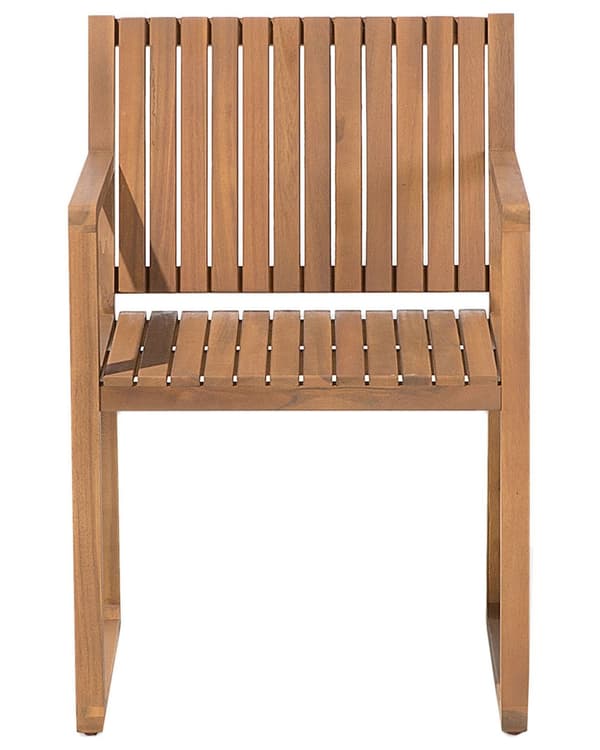 Havestol Lys akacietræ med grå pude Klassisk rustikt design UV-resistent til veranda og altan