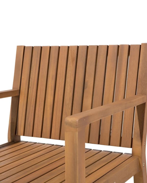 Trädgårdsstol Akaciaträ med Dyna i Marinblå/Vit Vädertålig