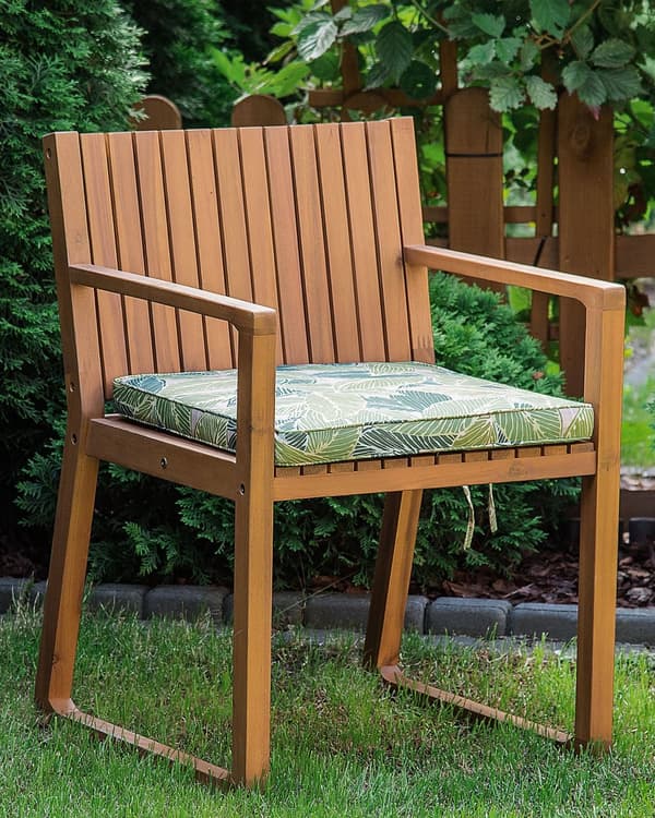 Puutarhatuoli vaalea 54 x 80 x 59 cm akaasia vaaleanvihreä pehmuste nauhat irrotettava hylkivä