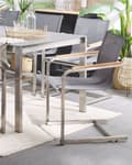Miniatyrbillede 4 af 10: Havestole Grå Polyester og Sølv Rustfrit Stål 2 stk 85 x 55 x 56 cm Dekorative Frisvingerstole med Armlæn til Udendørs Havebord Terrasse Altan