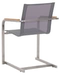 Miniatyrbillede 7 af 10: Havestole Grå Polyester og Sølv Rustfrit Stål 2 stk 85 x 55 x 56 cm Dekorative Frisvingerstole med Armlæn til Udendørs Havebord Terrasse Altan