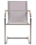Miniatyrbillede 6 af 10: Havestole Beige Polyester og Sølv Rustfrit Stål 6 stk 85 x 55 x 56 cm Dekorative Frisvingerstole med Armlæn til Udendørs Haven Terrasse Altan