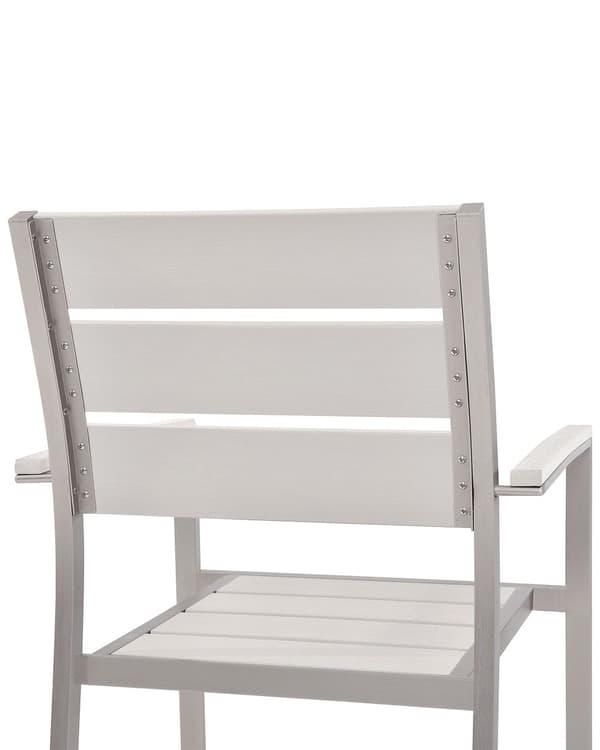Havemøbelsæt hvid træplast 180 cm havebord 6 stole Havebord havestol Industriel Moderne Design Sæt Udendørs Møbler