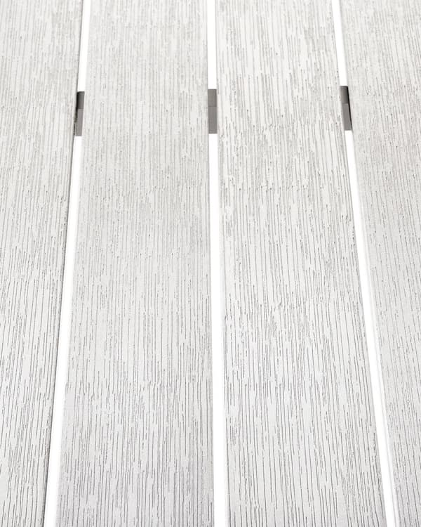 Havemøbelsæt hvid træplast 180 cm havebord 6 stole Havebord havestol Industriel Moderne Design Sæt Udendørs Møbler
