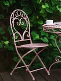 Miniatyrbillede 5 af 10: Havestole Lyserød Pulverlakeret Jern 2 stk 94 x 33 cm Moderne Cafesæt Retro Vintage-stil Accent til Terrasse og Altan Italiensk Indretning