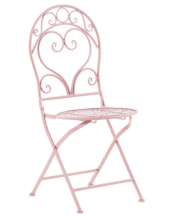 Havestole Lyserød Pulverlakeret Jern 2 stk 94 x 33 cm Moderne Cafesæt Retro Vintage-stil Accent til Terrasse og Altan Italiensk Indretning