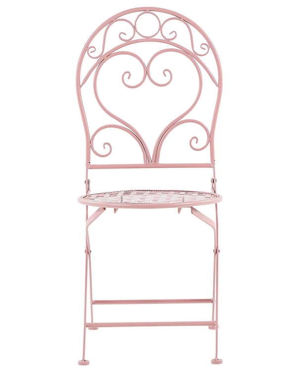 Havestole Lyserød Pulverlakeret Jern 2 stk 94 x 33 cm Moderne Cafesæt Retro Vintage-stil Accent til Terrasse og Altan Italiensk Indretning